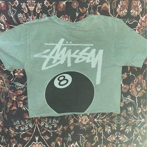 Cropped Stussy 8 ball Shirt Size S